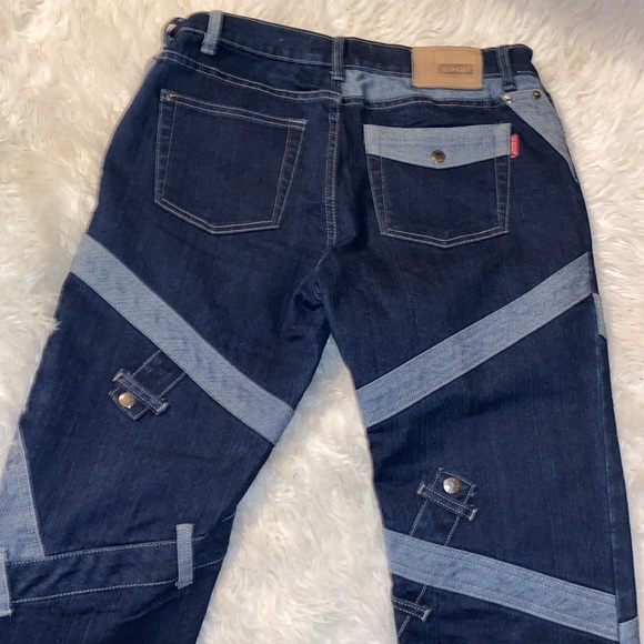 VINTAGE LE MORE RARE DENIM BELT JACKET AND FLARE JEAN SET - Picture 7 of 10